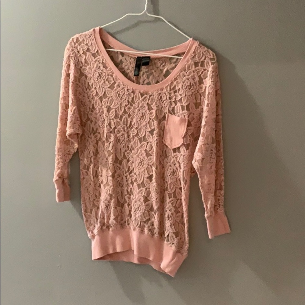 Full Tilt Lace Top in Peach